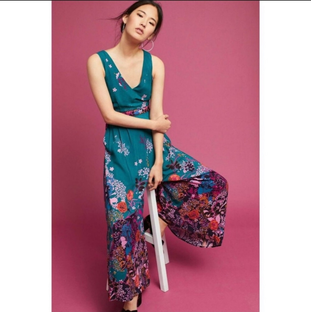 Anthropologie Maeve floral jumpsuit